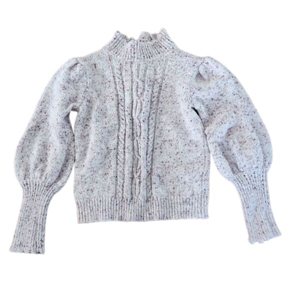 Janie and Jack Girls Speckled Cable Knit Sweater, Orchid Speckled, Size 6 - Picture 4 of 11